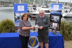 Sheila O' Connor (left) of the Dingle Skellig Hotel with Denis Murphy - Nieulargo with Dingle Skellig Hotel Trophy for 1st Overall. Scroll down for full prizegiving gallery by Dominick Walsh below Credit: Dominick Walsh