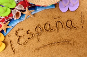 Spain beach writing