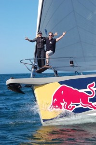 Paul and Audrey on the bow of LUSH